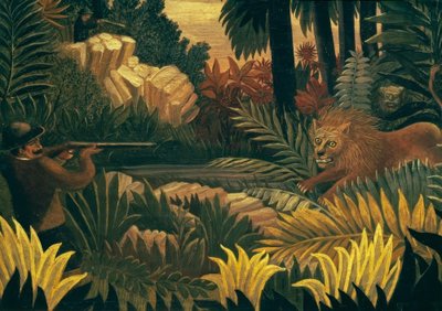 The Lion Hunt by Henri Rousseau